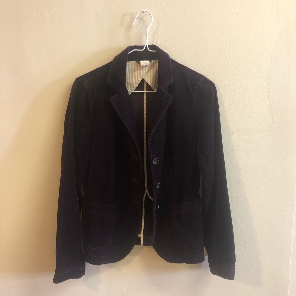 J. Crew Plum Velvet Blazer